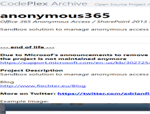 Tablet Screenshot of anonymous365.codeplex.com