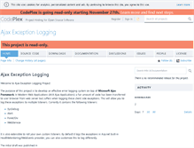 Tablet Screenshot of ajaxexceptionlogging.codeplex.com