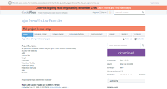 Desktop Screenshot of ajaxnewwindow.codeplex.com