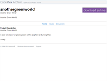 Tablet Screenshot of anothergreenworld.codeplex.com