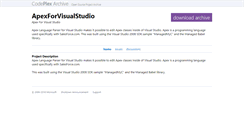 Desktop Screenshot of apexforvisualstudio.codeplex.com