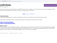 Tablet Screenshot of antlrcsharp.codeplex.com