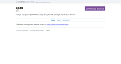 Desktop Screenshot of apex.codeplex.com